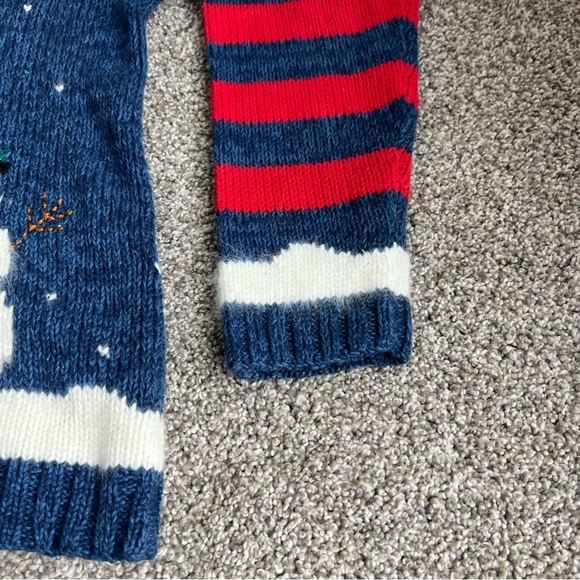 Marisa Christina Snowman Christmas Winter Ramie/Cotton Mock Neck Sweater, Size M - Picture 2 of 8